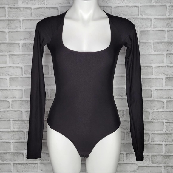 ALIX NYC Tops - Alix NYC Sullivan Black Long Sleeve Scoop Neck Thong Bodysuit